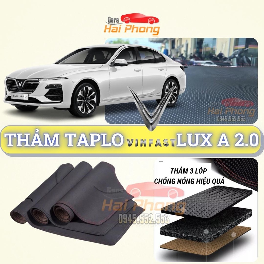 Thảm taplo Vinfast Lux A 2019 - 2022 dập vân Cacbon cao cấp, chống nóng ô tô hiệu quả