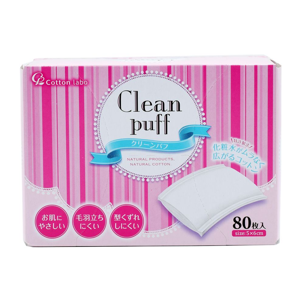 Bông tẩy trang Cotton labo Clean Puff Nhật Bản 80 miếng/hộp