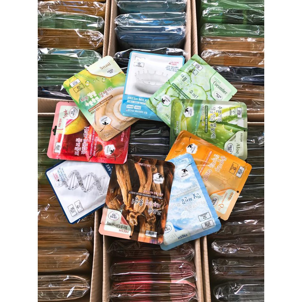 COMBO 10 MIẾNG MẶT NẠ GIẤY DƯỠNG DA 3D CHÍNH HÃNG - 3W CLINIC