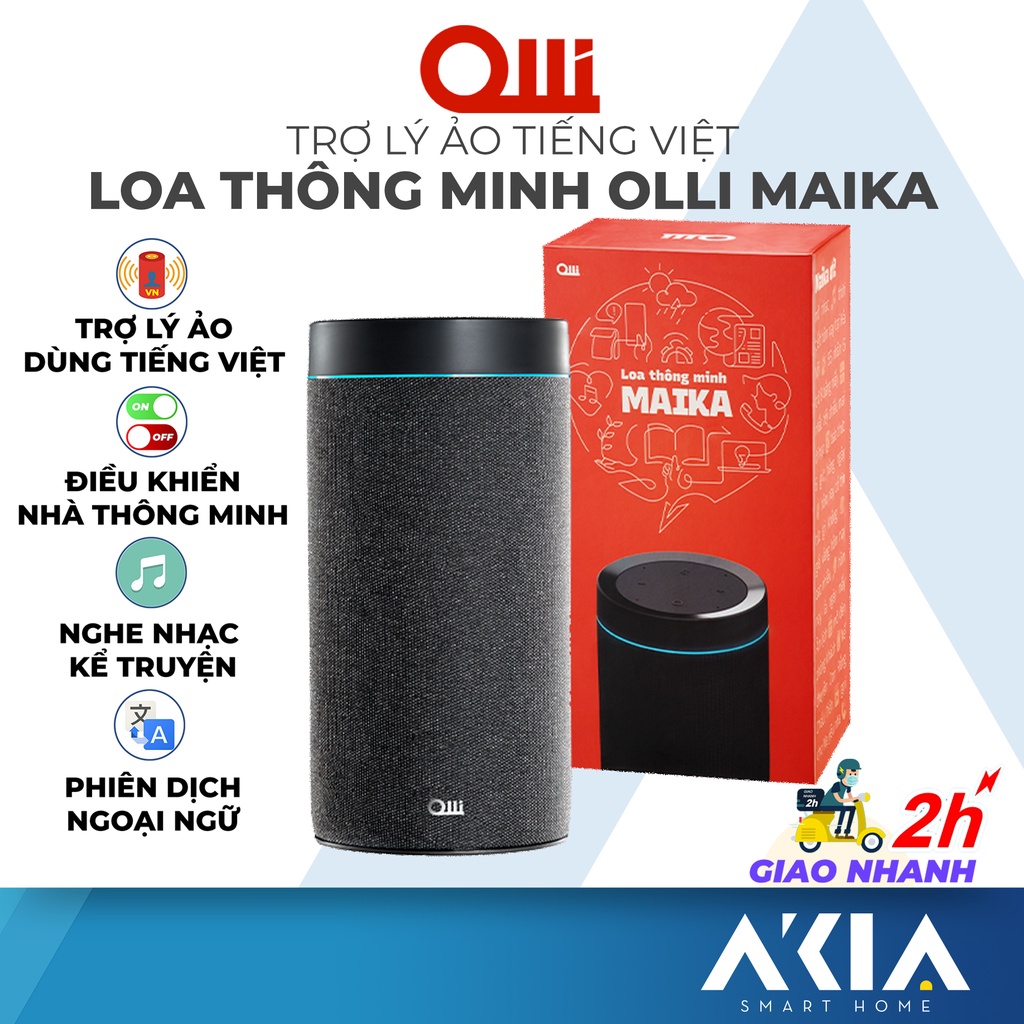 Loa thông minh OLLI Maika, Trợ lý ảo Tiếng Việt điều khiển thiết bị AKIA, Tuya, Yeelight, Có kho Nhạc và Truyện