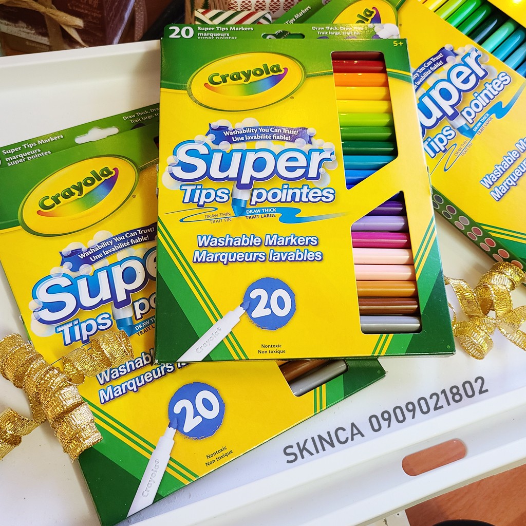 Set bút Crayola Super Tips Canada vẽ nét thanh nét đậm