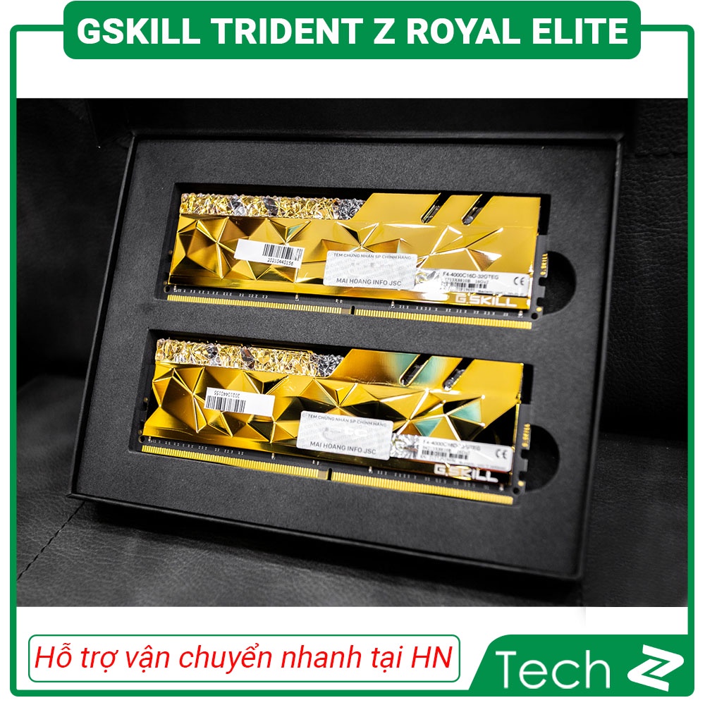 Ram Desktop Gskill Trident Z Royal Elite (F4-3600C16D-16GTEGC) 16GB (2x8GB) DDR4 3600Mhz