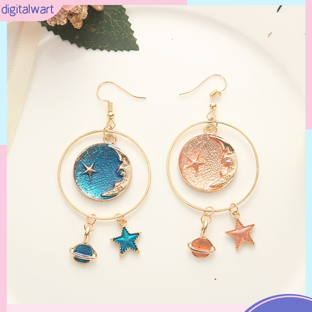 Cặp hoa tai thời trang họa tiết hình trái đất/ngôi sao dành cho nữ