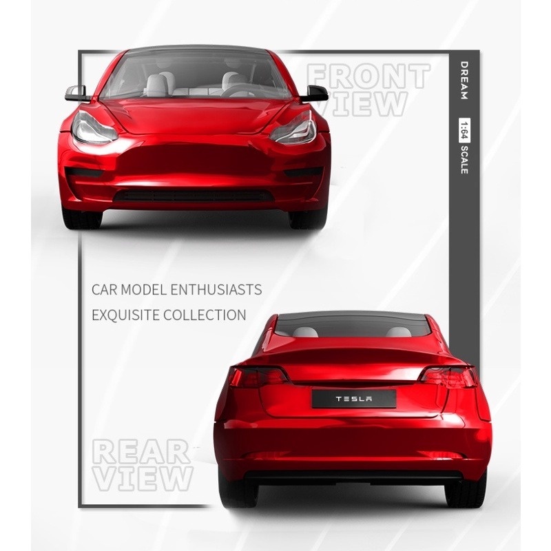 Mô Hình Xe Hơi tesla roadster/ model 3 Tỉ Lệ 1:64