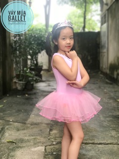 Váy múa ballet viền ren cổ (có sỉ từ 5c)