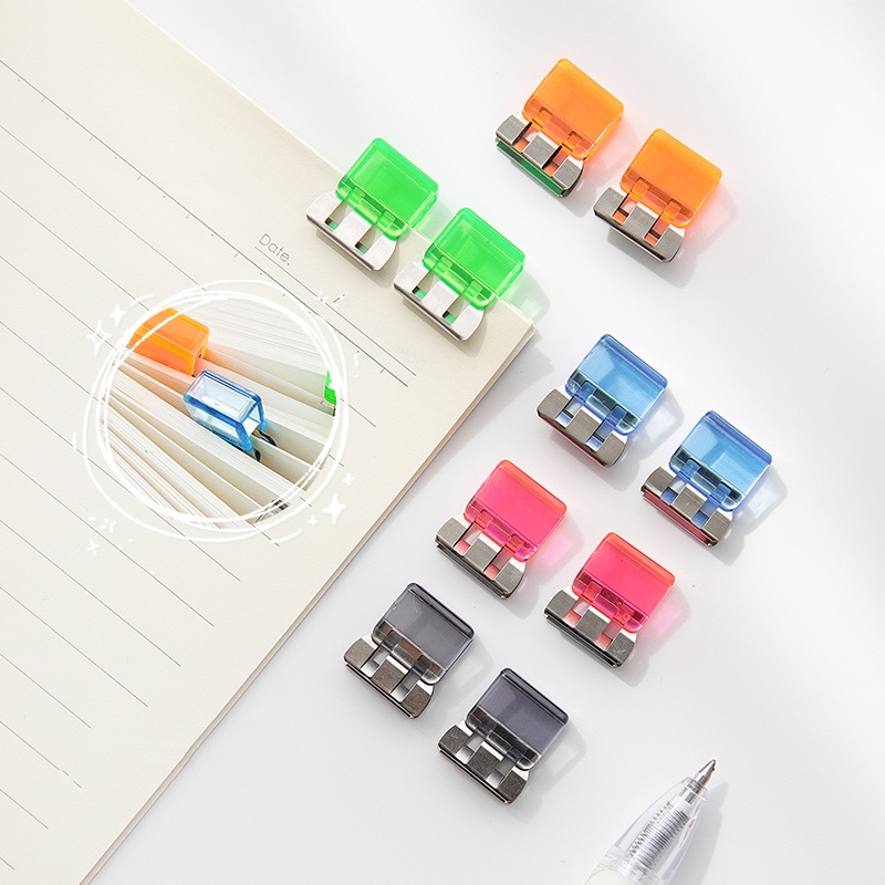 Bộ 10 / 20 Kẹp Giấy Mini Bằng Kim Loại Trong Suốt Màu Kẹo C6709