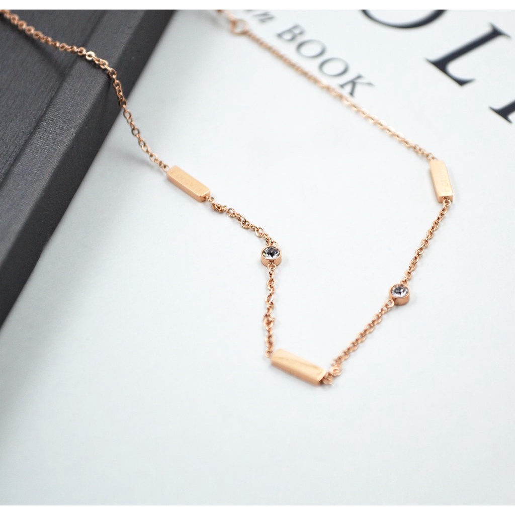 [FreeShip] Lắc chân nữ titan Forever Love đính đá O1-201a - CAM KẾT KHÔNG BAY MÀU