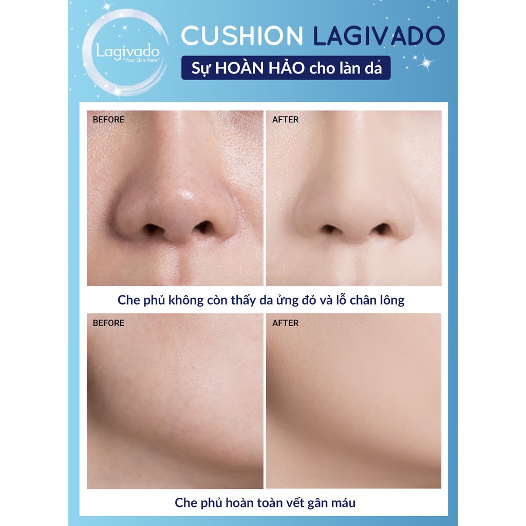 Phấn nước kiềm dầu - Cushion Lagivado #10 tone trắng sáng | BigBuy360 - bigbuy360.vn