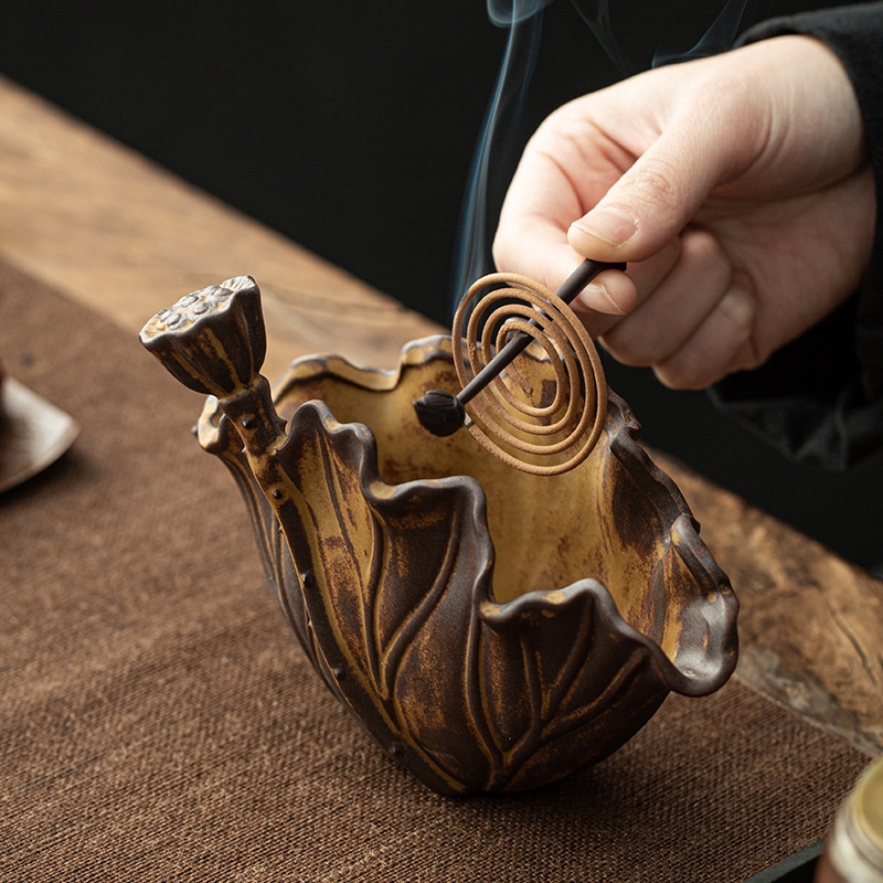 Retro style ceramic incense burner