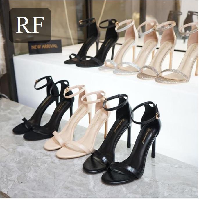 ]  giày sandal cao gót quai mnahr Ngọc Trinh gót nhọn 9p basic Gcg-0144