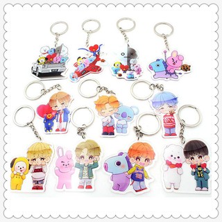 Móc khóa phong cách truyện tranh hình các thành viên nhóm BTS