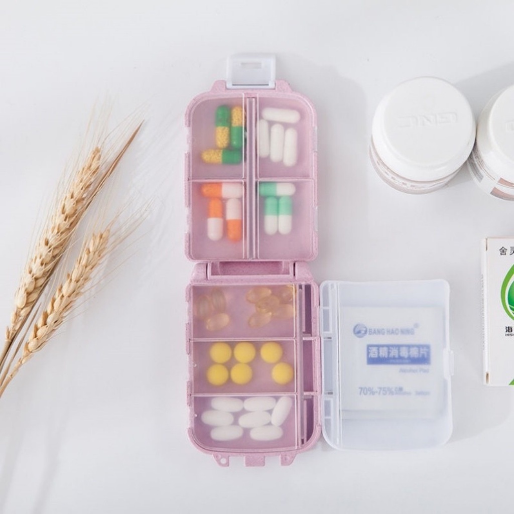 Hộp đựng thuốc lúa mạch 7 ngăn xinh xắn, tiện dụng