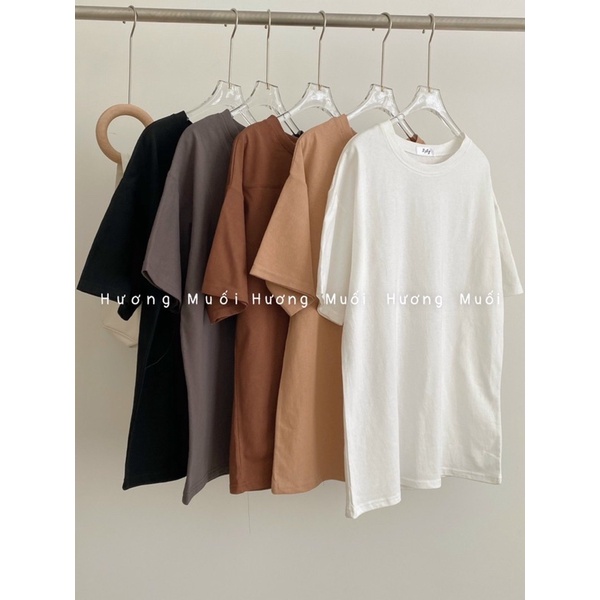 Áo phông trơn form rộng tay lỡ chất cotton khô mác 3158