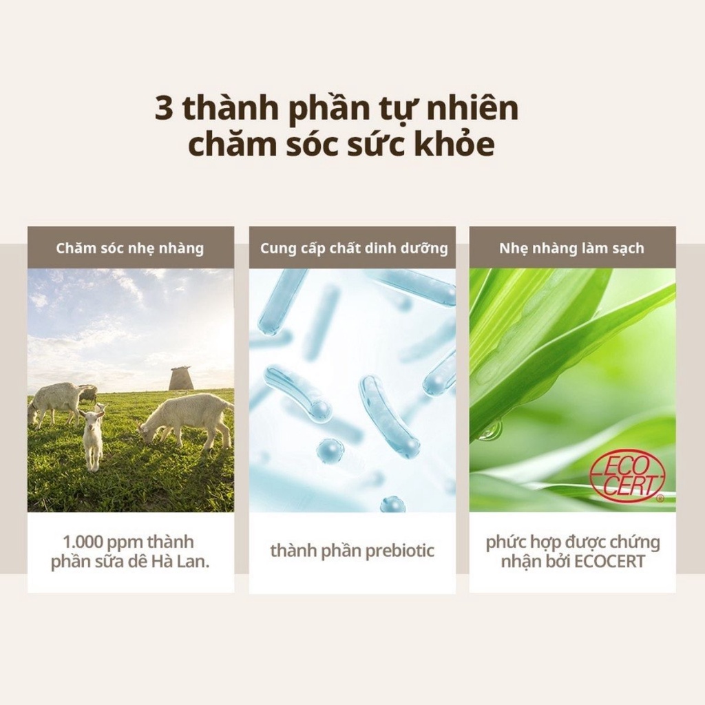 Sữa tắm dê dưỡng ẩm Hàn Quốc Shower Mate Goat Milk bổ sung Selen,Prebio chống lão hoá, chăm sóc cho làn da mềm mịn 800ml