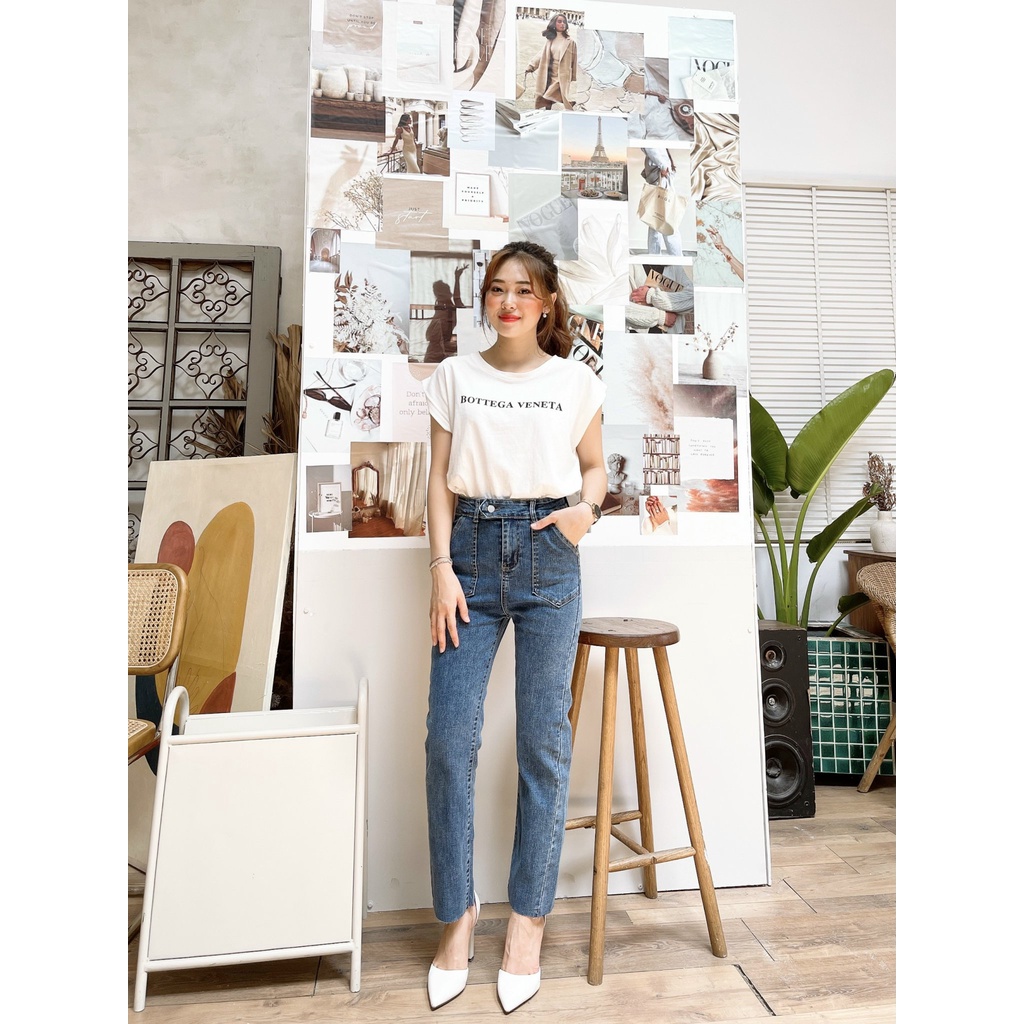 Ảnh Thật - Quần Jean nữ cạp cao túi ốp HOT nhất 2021