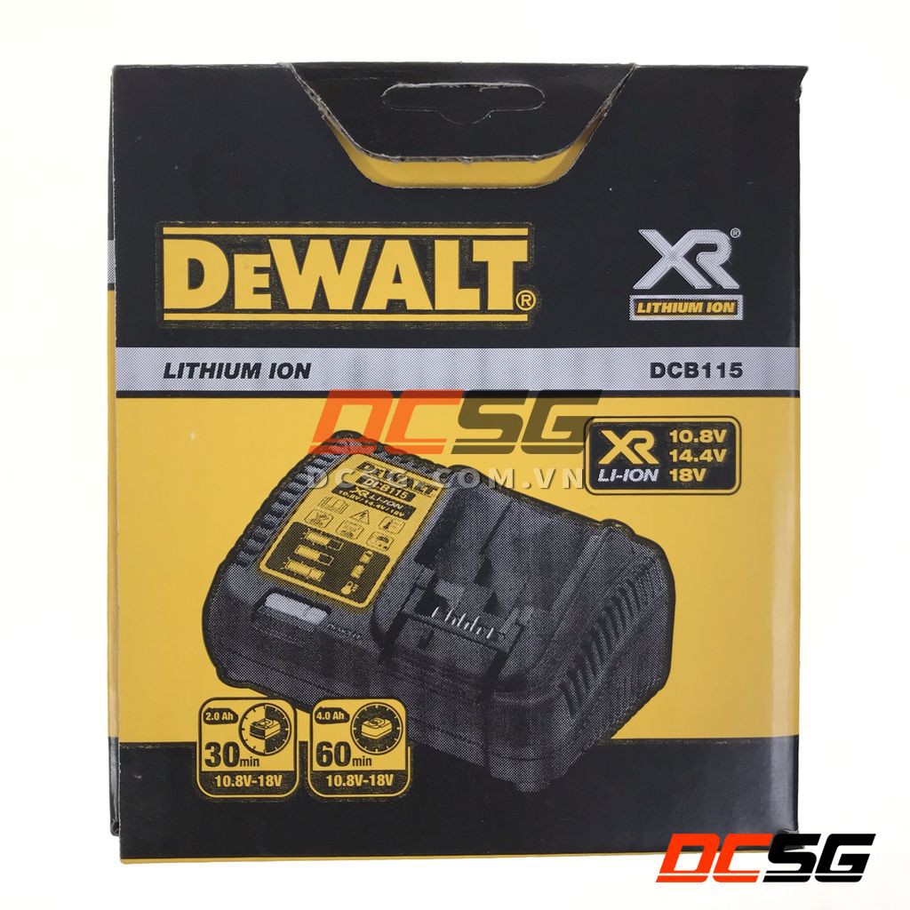 Bộ sạc pin 10.8V-14.4V-18V Li-Ion XR Dewalt DCB115 | DCSG