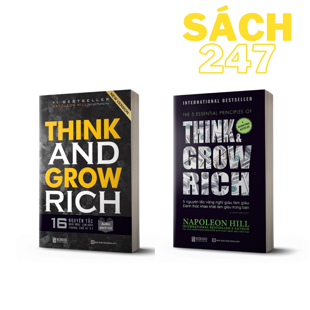 Sách - Combo Think and Grow Rich: 16 Nguyên tắc nghĩ giàu làm giàu trong thế kỉ 21 +5 nguyên tắc vàng nghĩ giàu làm giàu