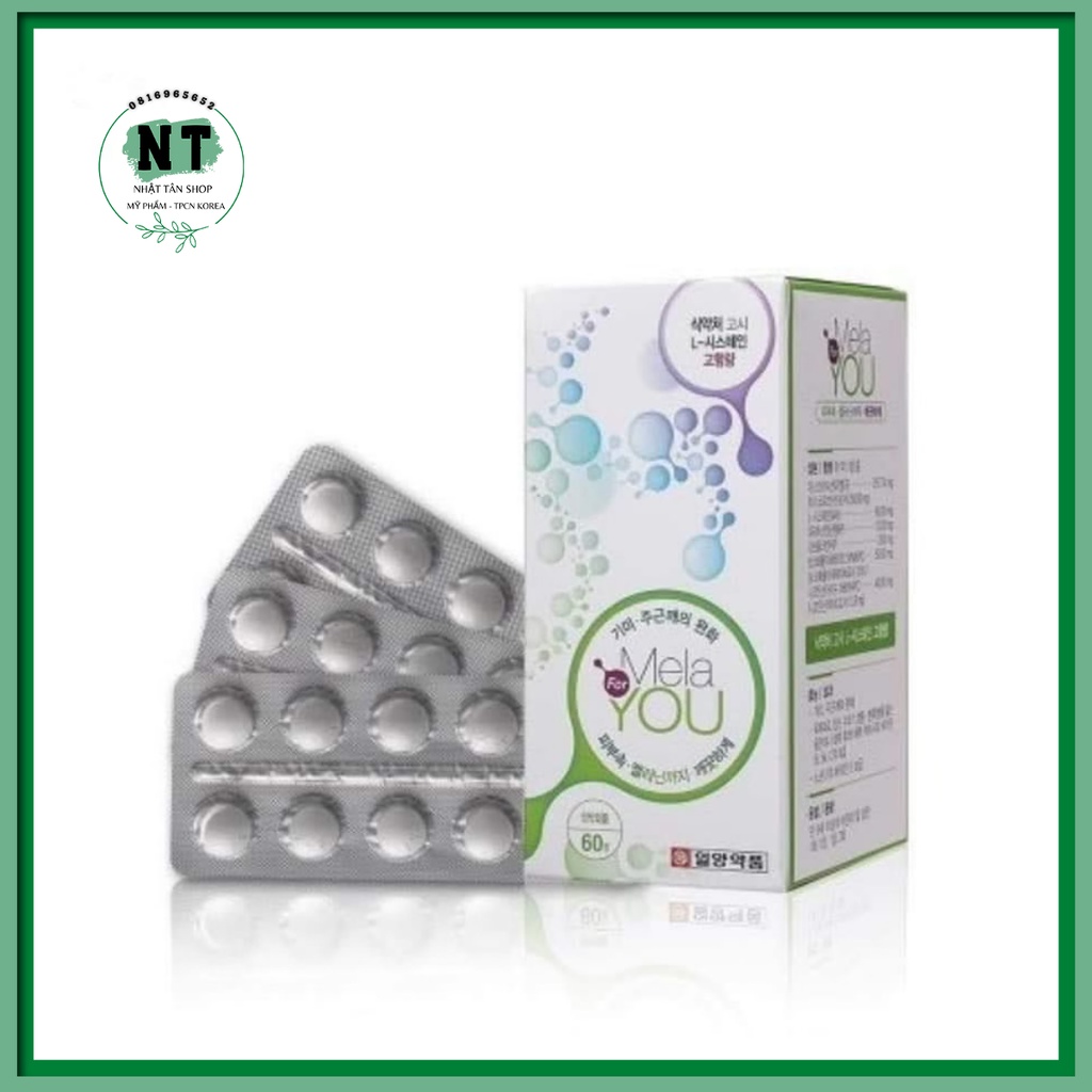 Viên Uống Trắng Da, Giảm Nám, Tàn Nhang, Chống Nắng Mela For You Hộp 60 Viên