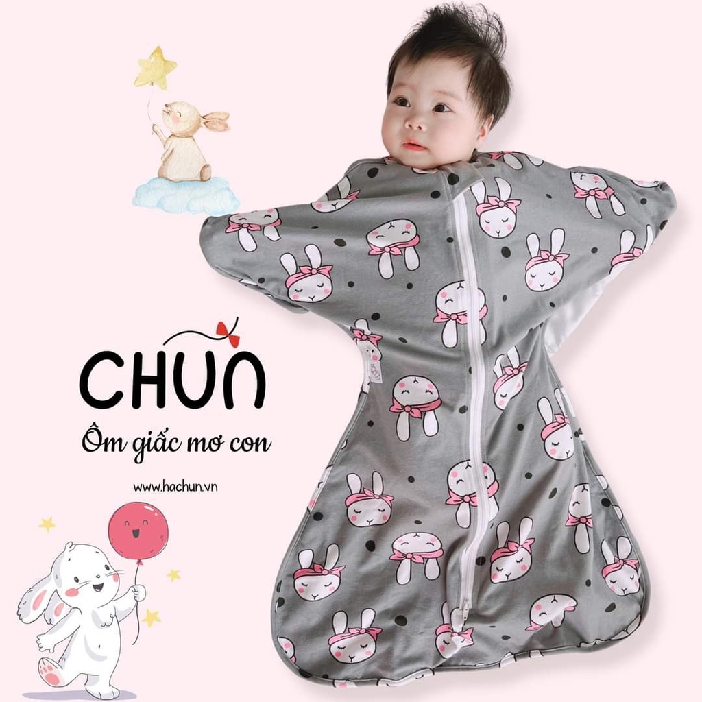 Túi ngủ ngôi sao 1 lớp vải sợi tre mùa hè Quấn Chũn Cocoon Đại Lý Nhà Mỡ Mỡ chính hãng