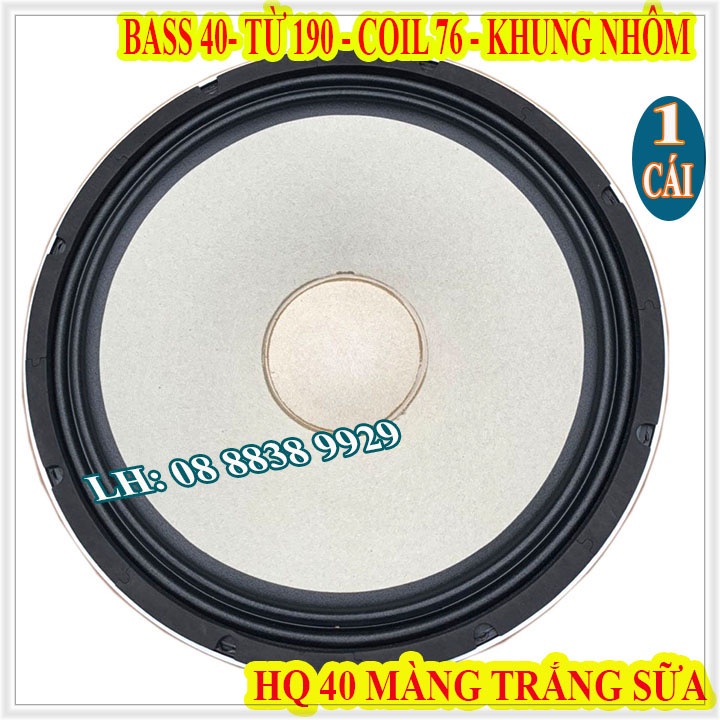 CỦ LOA BASS 40 HQ COIL 76 TỪ 190 MÀNG TRẮNG CAO CẤP HÀNG VIỆT - CỦ LOA KÉO - GIÁ 1 LOA