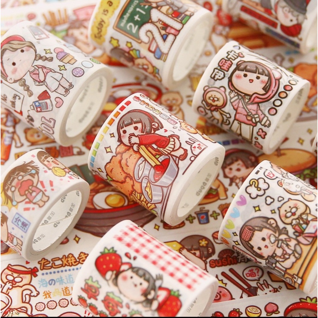 50cm Băng Keo Nhãn Dán Washi Tape dễ thương Nhiều Hình Dùng Để Trang Trí Sổ DIY