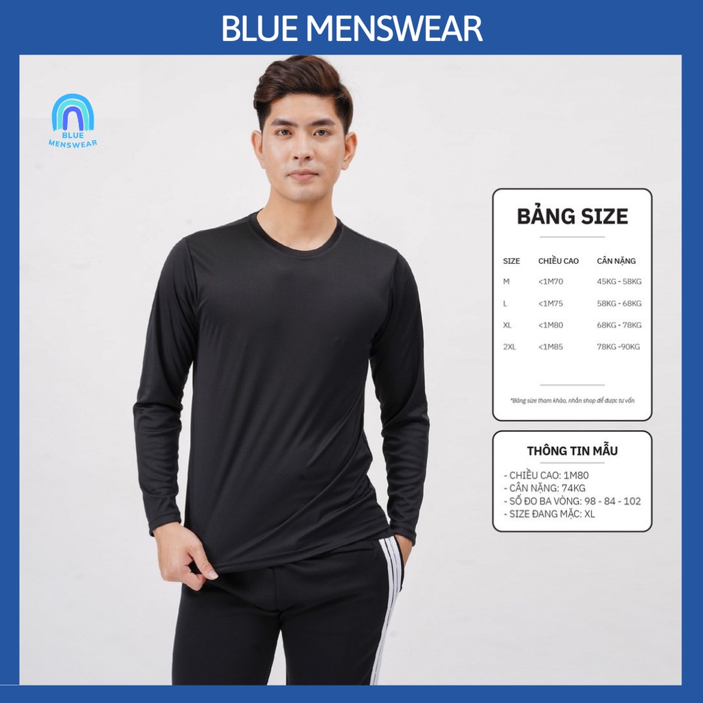 Áo Giữ Nhiệt Nam thể thao đẹp dài tay cao cấp AT28 - BLUE MENSWEAR | BigBuy360 - bigbuy360.vn