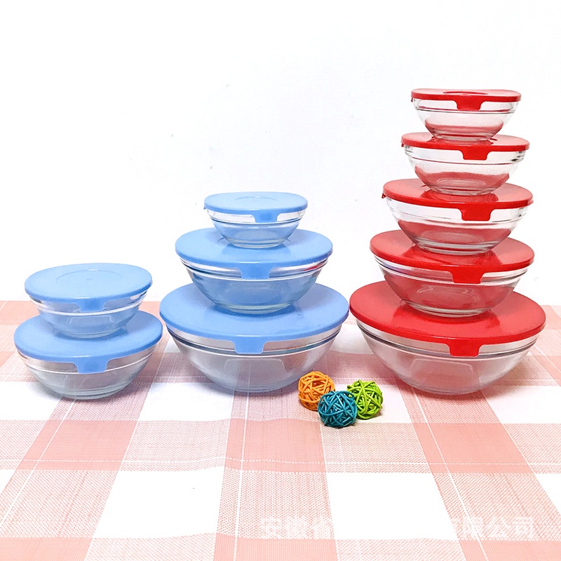 ComBo 5 Thố Thủy Tinh - Dùng Được Trong Lò Vi Sóng - Tủ Lạnh - Vô Cùng Tiện Dụng - Bộ 5 Thố Thủy Tinh Có Nắp Đậy