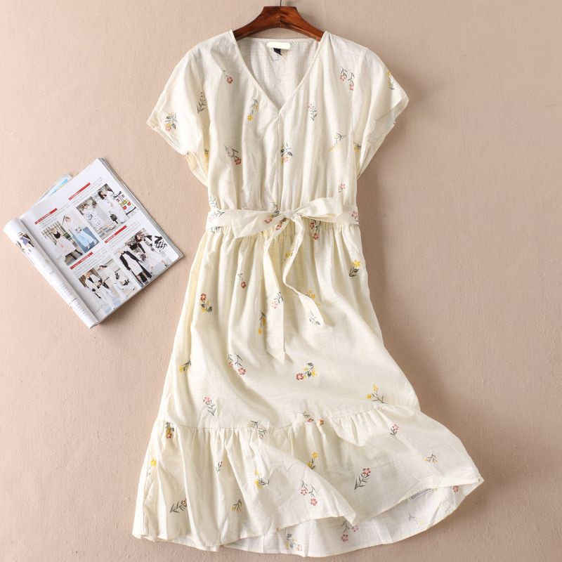 Váy hoa midi xếp tầng xuất Nhật