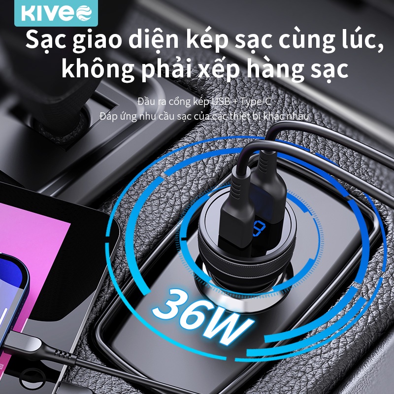 Tẩu sạc nhanh ô tô 18W 36W BASIKE USB + Type-C PD cho iPhone Xiaomi Samsung