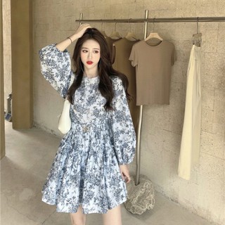 Đầm hoa bae kèm thắt lưng