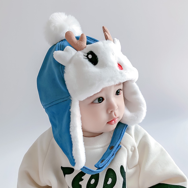 Mũ len cho bé trai và gái mùa đông trùm đầu hình hươu dễ thương giá rẻ đẹp kèm khăn hàng hiệu - ML3A