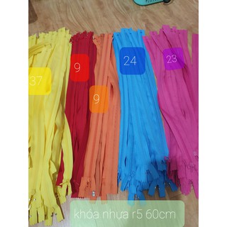 Phụ kiện túi - Dây kéo nhựa răng 5 dài 60cm may balo túi xách áo khoác