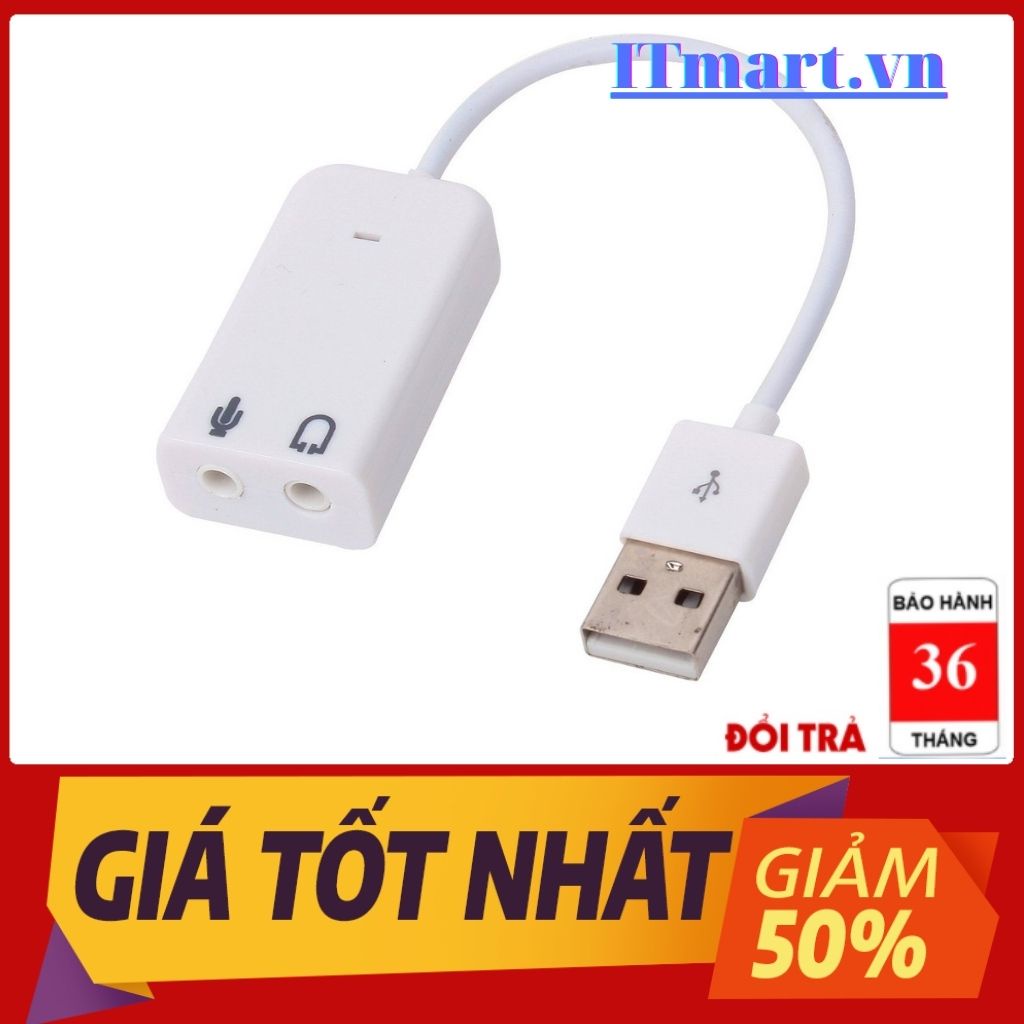 USB Sound Adapter 7.1 Có Dây - Usb chuyển thành card âm thanh- Máy Tính