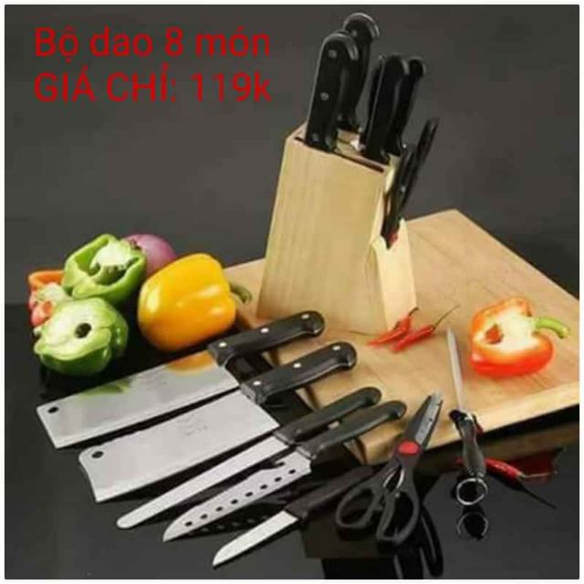 Bộ dao kéo nhà bếp 8 món