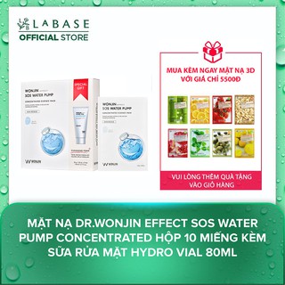 Mặt Nạ Dr.Wonjin Effect SOS Water Pump Concentrated Hộp 10 Miếng Kèm Sữa Rửa Mặt Hydro Vial 80ml