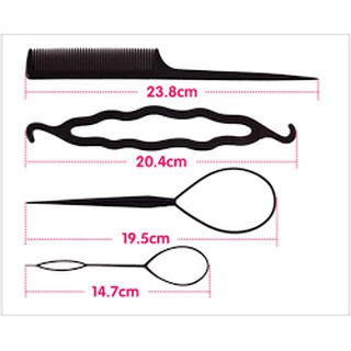 Bộ Dụng Cụ Làm Tóc Đa Năng 4 Món - Set búi tóc đa năng (4 món )