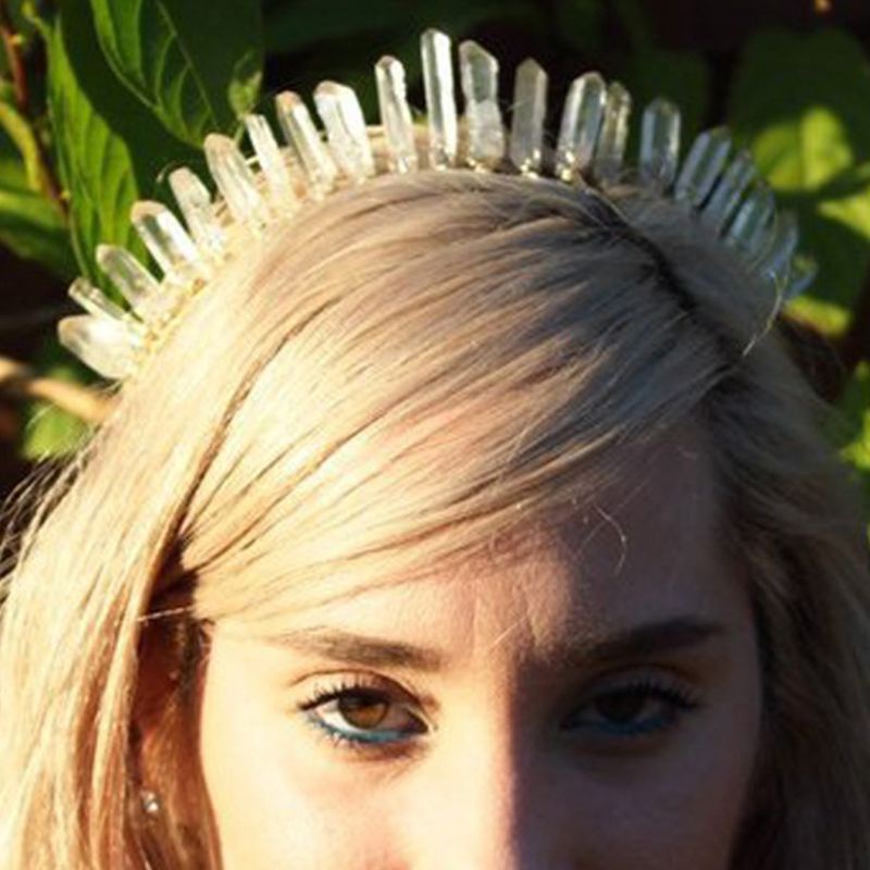 Vương Miện Cài Tóc Bằng Pha Lê Trong Suốt Cho Cô Dâu