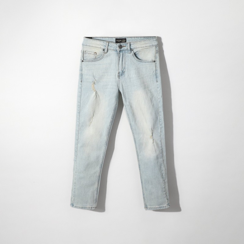 |Hẻm Store| Quần Jean nam, quần bò nam SATOSHI SAQJ24 dáng ôm màu xanh wash basic co giãn nhẹ mặc thoải mái | BigBuy360 - bigbuy360.vn
