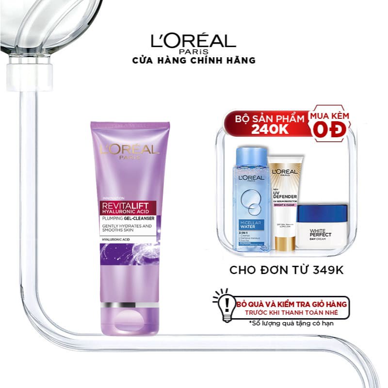 Sữa rửa mặt cấp ẩm L'Oreal Paris Revitalift Hyaluronic Acid 100ml | BigBuy360 - bigbuy360.vn