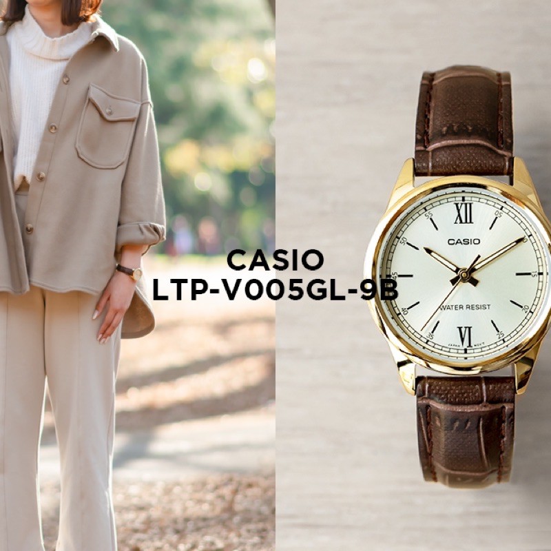 Đồng hồ nữ dây da Casio Anh Khuê LTP-V005GL-9BUDF
