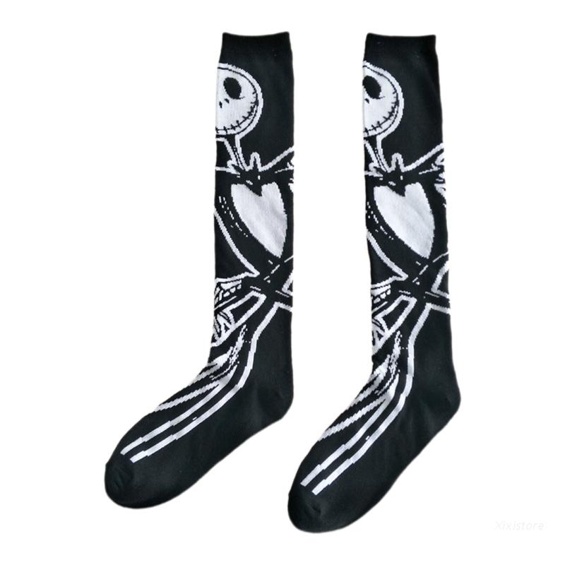 Vớ cotton dài đến đầu gối in họa tiết nhân vật hoạt hình phong cách lolita