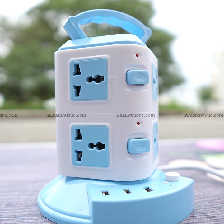 Ổ cắm điện 2 tầng 8 Ổ ĐIỆN 3 CỔNG USB - DÂY 3M