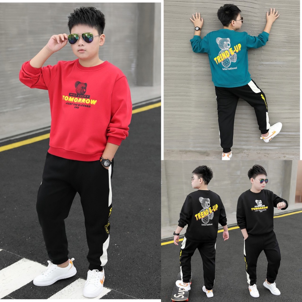 Set bộ quần áo thu đông cho bé trai 14-45kg (4-14 tuổi) mẫu TOMO . Chất liệu đẹp, đường may kỹ. MA101