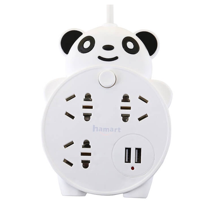 Ổ Điện USB Gấu Trúc Panda Thông Minh 2 Cổng Sạc Điện Thoại Đa Năng Tiện Lợi Chất Lượng Cao