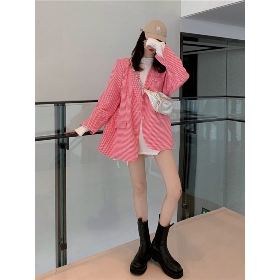 Ảnh thật 3 hình cuối-HC540.Áo blazer Tweed mùa xuân màu hồng sang chảnh | BigBuy360 - bigbuy360.vn