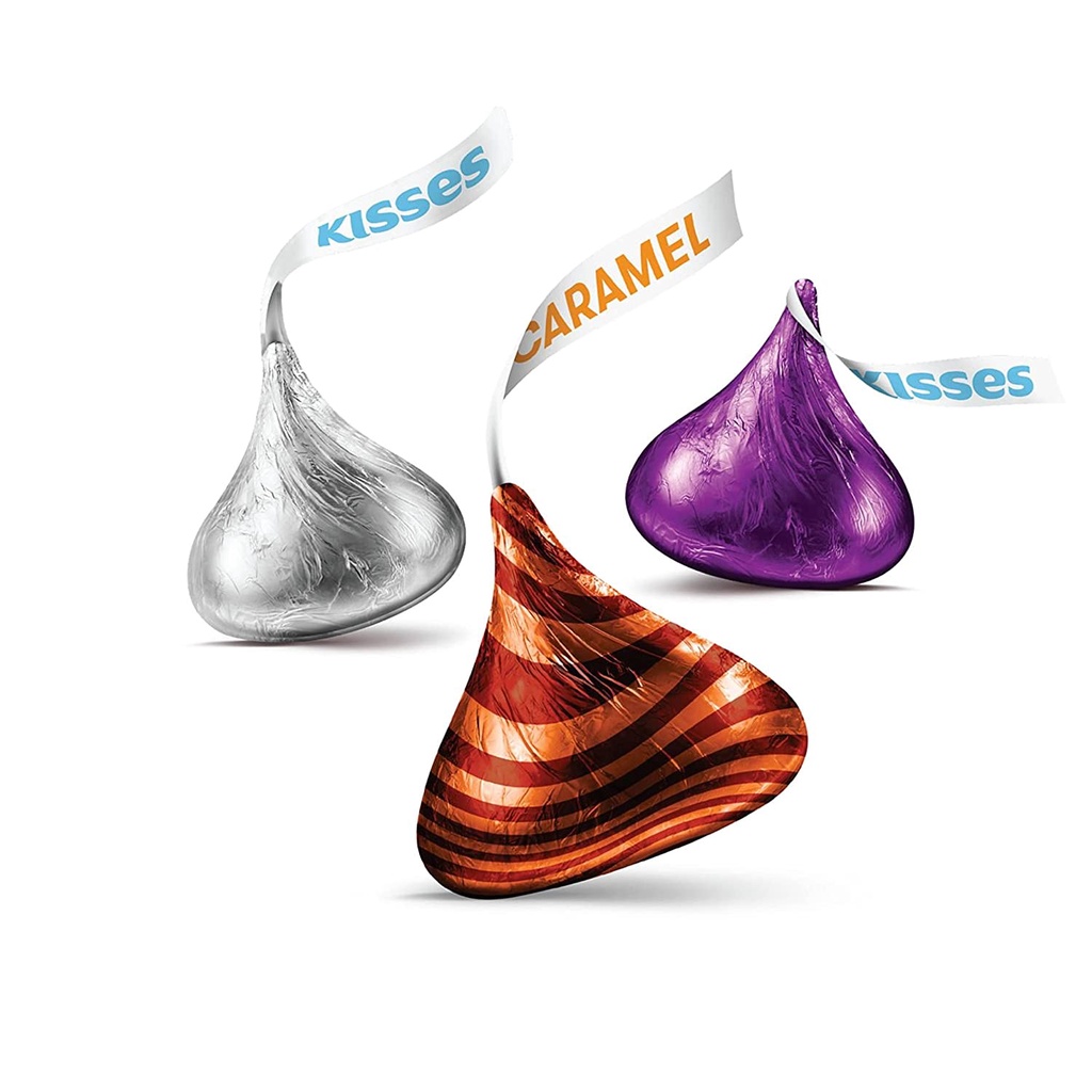 TÚI 935g MIX 3 LOẠI SOCOLA HERSHEY'S KISSES Assorted Chocolate Candy, 33oz (socola sữa, đen và socola sữa hạnh nhân)