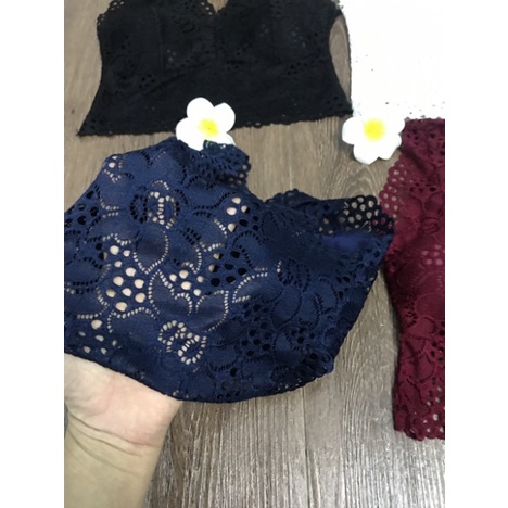 Loại đẹp Siêu hót áo bra ren dáng ngắn FREESIZE &lt;55KG