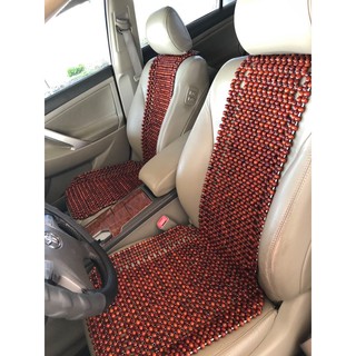 Lót Ghế Xe Ô Tô Hạt Gỗ Nhãn Bóng hạt 1,2cm - Loại Cài Dưới Gối Đầu ( hình thật )