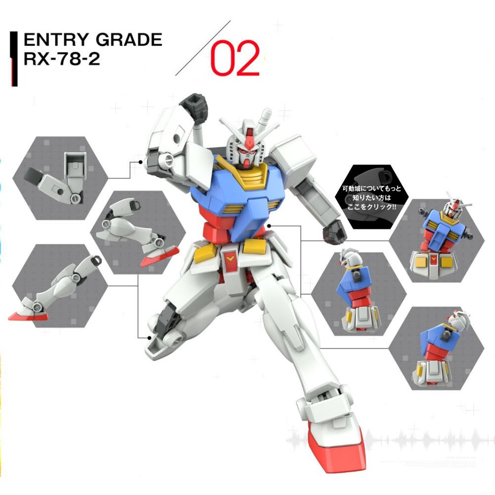 Gundam Bandai EG RX-78-2 Entry Grade 1/144 Mô Hình Đồ Chơi Lắp Ráp Anime Nhật