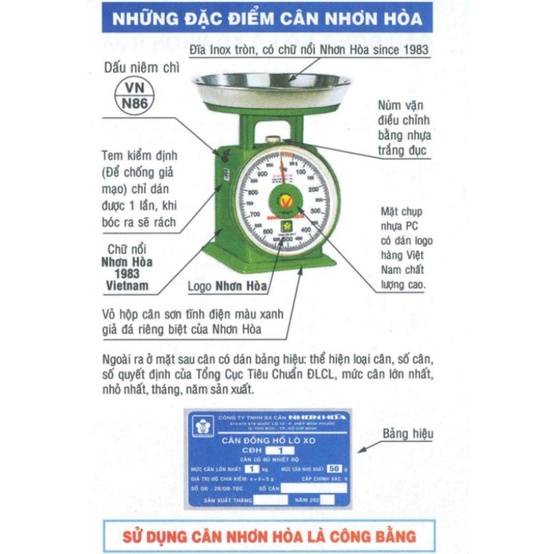 CÂN NHƠN HÒA 2KG_HÀNG CHÍNH HÃNG